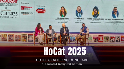 Restaurant India's HoCat Conclave, 2025 with Mr. Gurtej Singh, speaking on sustainability.